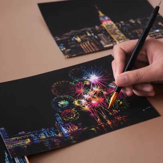 Night Scene Scratch Art Default Bamboo Sticks - Image 5