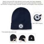 Outdoor Night Running Night Fishing LED Light Illumination Bluetooth 5.0 Knitted Hat - Image 4