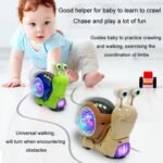 Children Electrical Crawling Snail Toys Sound And Light Projection Snail Fun Toys, Snail Gray, Snail Green - Image 8
