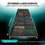 Keyboard Shortcut Desk Mat Mouse Pad Non-Slip Office Desk Pad With Computer Commands, 400x900x3mm - Image 4