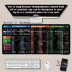 Keyboard Shortcut Desk Mat Mouse Pad Non-Slip Office Desk Pad With Computer Commands, 400x900x3mm - Image 5