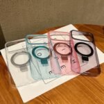 Transparent Colorful Metal Ring Holder MagSafe Phone Case, For iPhone 16 - Image 2