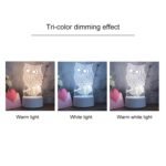 White Base Creative 3D Tricolor LED Decorative Night Light, Button Plug Version, Jellyfish, Love Balloon Bear, Castle in the Sky, Have You All the Way, Love Bear - Image 3