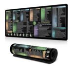 Keyboard Shortcut Desk Mat Mouse Pad Non-Slip Office Desk Pad With Computer Commands, 400x900x3mm